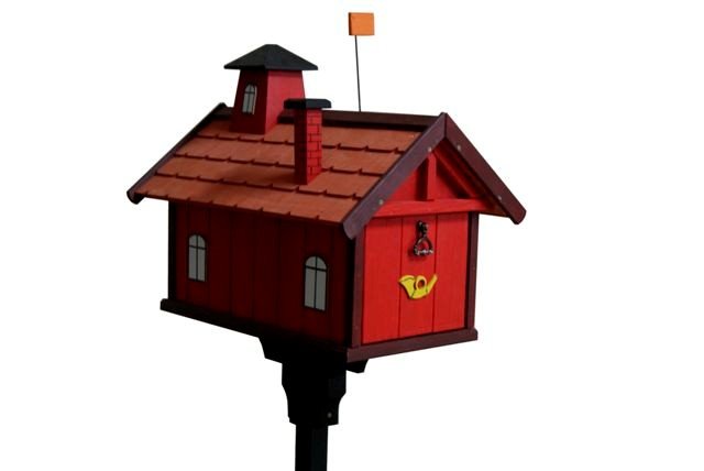 HOLZ -STANDBRIEFKASTEN BRIEFKASTEN HANDARBEIT ROT | eBay